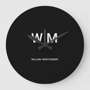 Schwarzes Logo Unternehmen Große Wanduhr