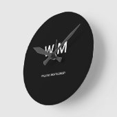 Schwarzes Logo | Unternehmen Runde Wanduhr (Winkel)