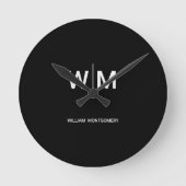 Schwarzes Logo | Unternehmen Runde Wanduhr (Vorderseite)