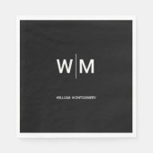 Schwarzes Logo | Unternehmen Serviette (Vorderseite)