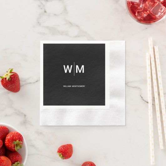 Schwarzes Logo | Unternehmen Serviette (Beispiel)