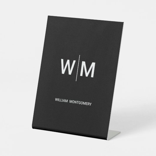 Schwarzes Logo | Unternehmen Sockelschild (Vorderseite)