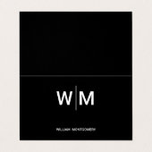 Schwarzes Logo | Unternehmen Visitenkarten (Außenseite Aufgefaltet)