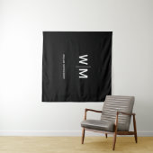 Schwarzes Logo | Unternehmen Wandteppich (Beispiel (Horizontal))