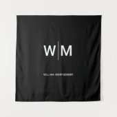 Schwarzes Logo | Unternehmen Wandteppich (Vorderseite)