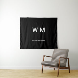 Schwarzes Logo Unternehmen Wandteppich