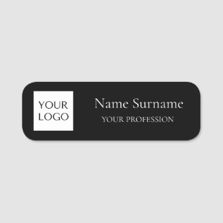 Schwarzes Logo Werbeartikel Namensschild