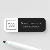 Schwarzes Logo Werbeartikel  Namensschild (Beispiel)