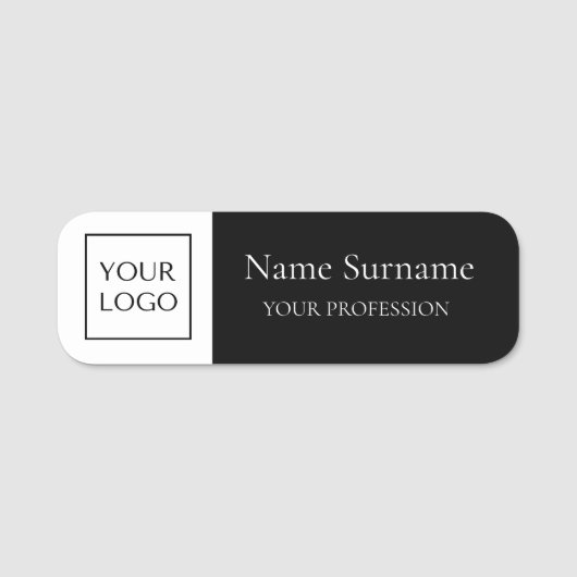 Schwarzes Logo Werbeartikel  Namensschild (Vorderseite)