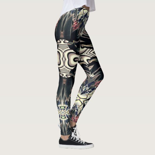 Schwarzes Lotus Leggings (Rechts)
