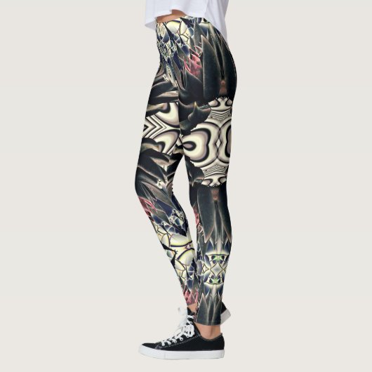 Schwarzes Lotus Leggings (Links)