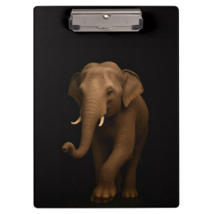 Schwarzes Luxe-Clipboard, Indischer Elefant Klemmbrett