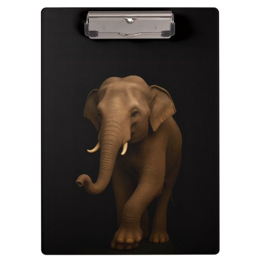 Schwarzes Luxe-Clipboard, Indischer Elefant Klemmbrett (Vorderseite)