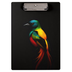 Schwarzes Luxe-Clipboard, tropischer Regenbogen-Vo Klemmbrett