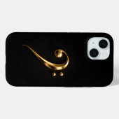 Schwarzes Luxe iPhone 15 Case, goldener Violinschl Case-Mate iPhone Hülle (Rückseite (Horizontal))