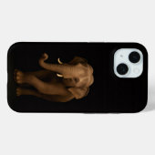 Schwarzes Luxe iPhone 15 Case, Indischer Elefant Case-Mate iPhone Hülle (Rückseite (Horizontal))
