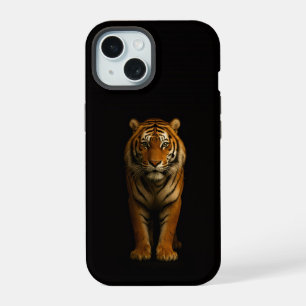 Schwarzes Luxe iPhone 15 Case, Noble Tiger Hülle