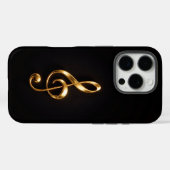 Schwarzes Luxe iPhone 16 Pro, goldener Violinschlü Case-Mate iPhone Hülle (Rückseite (Horizontal))