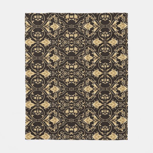 Schwarzes Luxuriöses Muster Fleece Blanket. (Vorderseite)