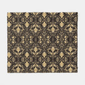 Schwarzes Luxuriöses Muster Fleece Blanket. (Vorderseite (Horizontal))