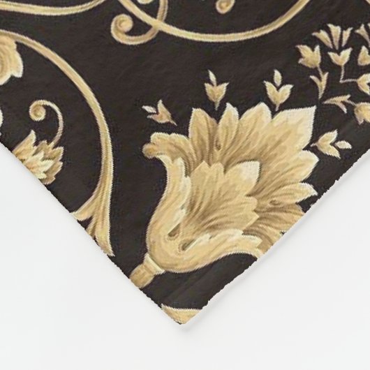 Schwarzes Luxuriöses Muster Fleece Blanket. (Ecke)
