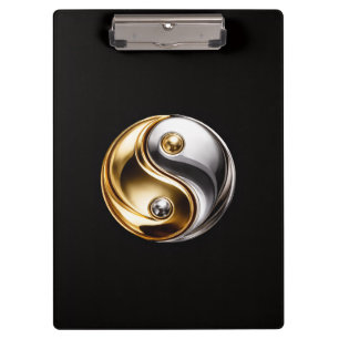 Schwarzes Luxus-Clipboard 4, Harmony Yin Yang Klemmbrett