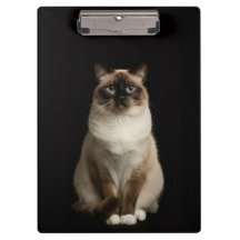 Schwarzes Luxus-Clipboard 4 mit Birma-Katze