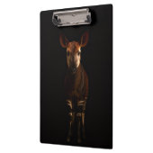 Schwarzes Luxus-Clipboard 4, Okapi im Wald Klemmbrett (Links)