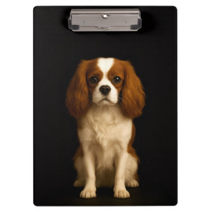 Schwarzes Luxus-Clipboard 4, süßer Cavalier King C Klemmbrett