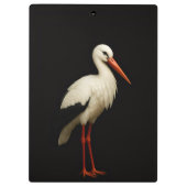 Schwarzes Luxus-Clipboard 'Graceful Stork' Klemmbrett (Rückseite)