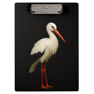 Schwarzes Luxus-Clipboard 'Graceful Stork' Klemmbrett