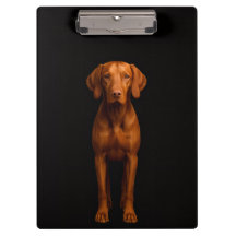 Schwarzes Luxus-Clipboard mit agillem Vizsla-Hund