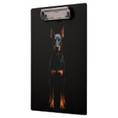 Schwarzes Luxus-Clipboard mit bewachendem Doberman Klemmbrett (Links)