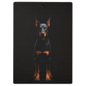 Schwarzes Luxus-Clipboard mit bewachendem Doberman Klemmbrett (Rückseite)