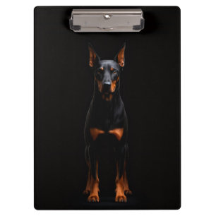 Schwarzes Luxus-Clipboard mit bewachendem Doberman Klemmbrett