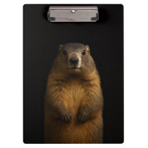 Schwarzes Luxus-Clipboard mit Fluffy Marmot