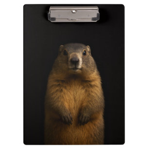 Schwarzes Luxus-Clipboard mit Fluffy Marmot Klemmbrett