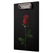 Schwarzes Luxus-Clipboard mit samtiger roter Rose Klemmbrett (Links)