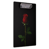 Schwarzes Luxus-Clipboard mit samtiger roter Rose Klemmbrett (Rechts)