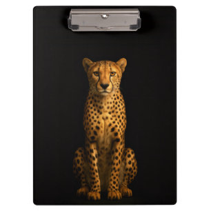 Schwarzes Luxus-Clipboard mit schlankem Gepard Klemmbrett