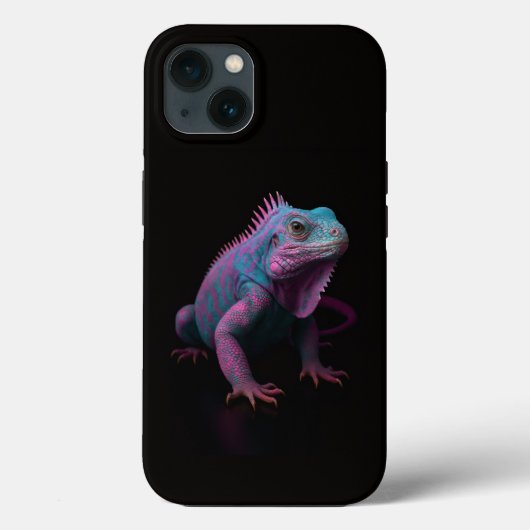 Schwarzes Luxus-iPhone 13-Case mit rosa tropischem Case-Mate iPhone Hülle (Rückseite)