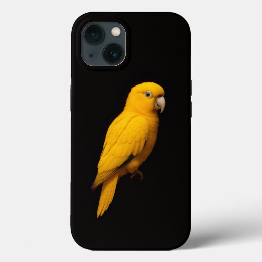 Schwarzes Luxus-iPhone 13 mit Goldsittich Case-Mate iPhone Hülle (Rückseite)