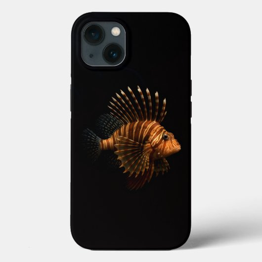 Schwarzes Luxus-iPhone 13 mit Rotem Löwenfisch Case-Mate iPhone Hülle (Rückseite)