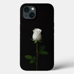 Schwarzes Luxus-iPhone 13 mit weißer Rose Case-Mate iPhone Hülle