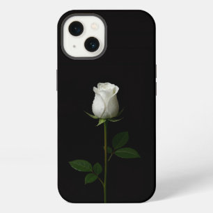 Schwarzes Luxus-iPhone 13 mit weißer Rose iPhone 13 Hülle
