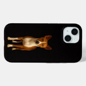 Schwarzes Luxus-iPhone 15 Case, eleganter Basenji- Case-Mate iPhone Hülle (Rückseite (Horizontal))