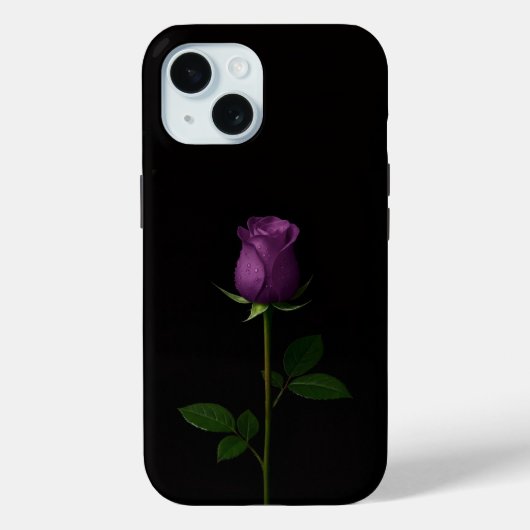Schwarzes Luxus-iPhone 15-Case in Royal Violet Ros Case-Mate iPhone Hülle (Rückseite)