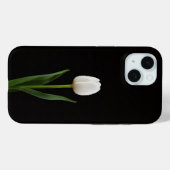 Schwarzes Luxus-iPhone 15 Case mit Perlenweißer Tu (Rückseite (Horizontal))