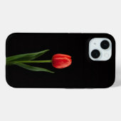 Schwarzes Luxus-iPhone 15-Case mit Rubinroter Tulp Case-Mate iPhone Hülle (Rückseite (Horizontal))