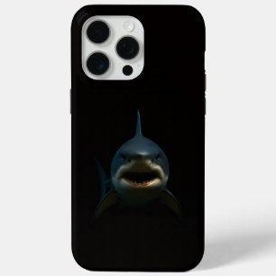 Schwarzes Luxus-iPhone 15 Pro Max mit Weißem Hai Case-Mate iPhone Hülle